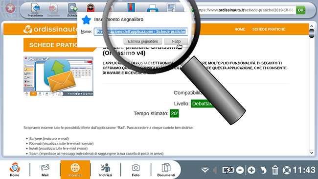 salva come pagina dei segnalibri