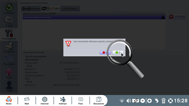 confermare l'eliminazione della rete preferita