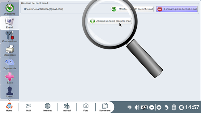 aggiungi un nuovo account e-mail