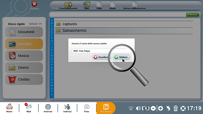  Indicare il titolo della nuova cartella.